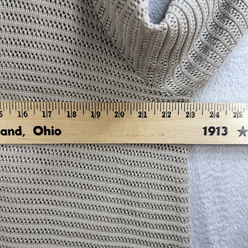 CJ Banks Open Front Cardigan Women's 1X Beige‎ Open Knit 3/4 Sleeve - Picture 6 of 8